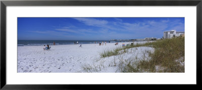 Tourists On The Beach, Crescent Beach, Gulf Of Mexico, Siesta Key, Florida, Usa by Panoramic Images Pricing Limited Edition Print image