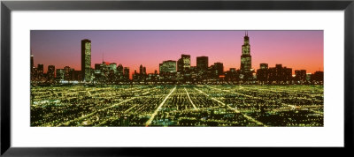 City At Night, Chicago, Illinois, Usa by Panoramic Images Pricing Limited Edition Print image