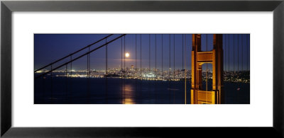 Suspension Bridge Lit Up At Night, Golden Gate Bridge, San Francisco, California, Usa by Panoramic Images Pricing Limited Edition Print image