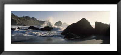 Waves Crashing On Rocks At A Beach, Luffenholtz Beach, California, Usa by Panoramic Images Pricing Limited Edition Print image