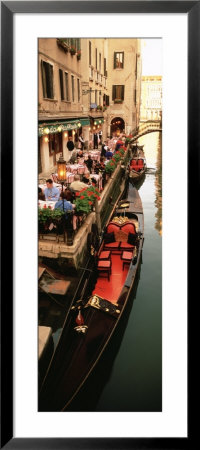 Gondolas Moored Outside Of A Cafe, Venice, Italy by Panoramic Images Pricing Limited Edition Print image