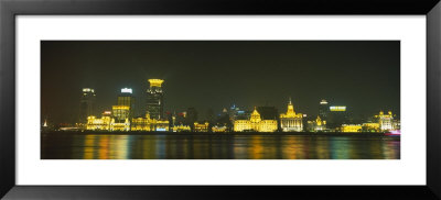 Buildings Lit Up At Night, The Bund, Shanghai, China by Panoramic Images Pricing Limited Edition Print image