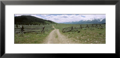 Dirt Road In A Landscape, Grand Teton National Park, Wyoming, Usa by Panoramic Images Pricing Limited Edition Print image