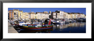 Boats Moored At A Dock, St. Tropez, Provence, France by Panoramic Images Pricing Limited Edition Print image