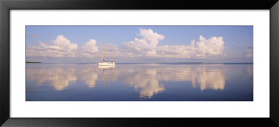 Boat Floating In Sea, Florida Keys, Florida, Usa by Panoramic Images Pricing Limited Edition Print image