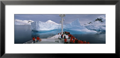 Tourists Standing On A Cruise Ship Watching At Iceberg, Antarctic Peninsula, Antarctica by Panoramic Images Pricing Limited Edition Print image