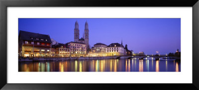 Commercial District, Limmatquai, Zurich, Switzerland by Panoramic Images Pricing Limited Edition Print image