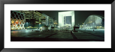 Buildings Lit Up At Night, La Defense Business Center, Paris, France by Panoramic Images Pricing Limited Edition Print image