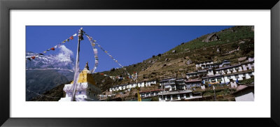 Low Angle View Of Terraced Housing On A Mountain, Namche Bazaar, Sagarmatha National Park, Nepal by Panoramic Images Pricing Limited Edition Print image