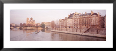Buildings Near Seine River, Notre Dame, Paris, France by Panoramic Images Pricing Limited Edition Print image