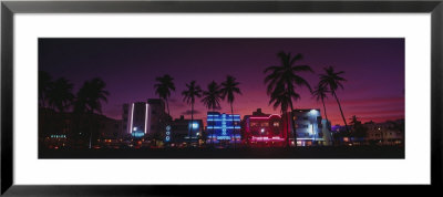 Hotels Illuminated At Night, South Beach Miami, Florida, Usa by Panoramic Images Pricing Limited Edition Print image