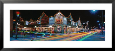 Buildings Lit Up At Night, Banff, Alberta, Canada by Panoramic Images Pricing Limited Edition Print image
