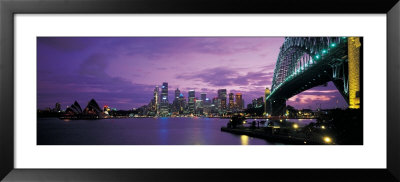 Port Jackson, Sydney Harbor And Bridge Night, Sydney, Australia by Panoramic Images Pricing Limited Edition Print image