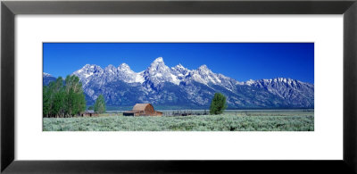 Barn On Plain Before Mountains, Grand Teton National Park, Wyoming, Usa by Panoramic Images Pricing Limited Edition Print image