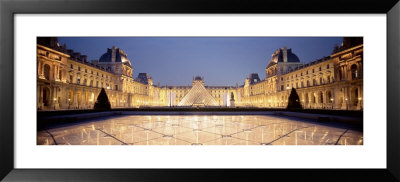 Light Illuminated In The Museum, Louvre Pyramid, Paris, France by Panoramic Images Pricing Limited Edition Print image