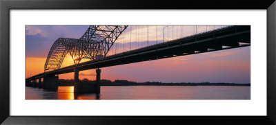 Sunset, Hernandez Desoto Bridge And Mississippi River, Memphis, Tennessee, Usa by Panoramic Images Pricing Limited Edition Print image