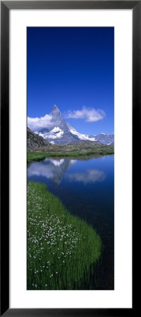 Reflection Of Mountain In Water, Riffelsee, Matterhorn, Switzerland by Panoramic Images Pricing Limited Edition Print image