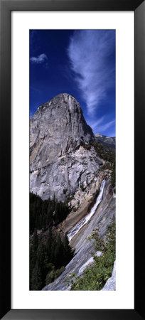 Waterfall On A Mountain, Nevada Falls, Liberty Cap, California, Usa by Panoramic Images Pricing Limited Edition Print image