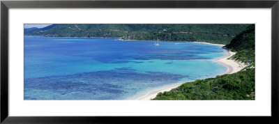 High Angle View Of A Coastline, Seven Mile Beach, Caribbean Sea, Grand Cayman, Cayman Islands by Panoramic Images Pricing Limited Edition Print image