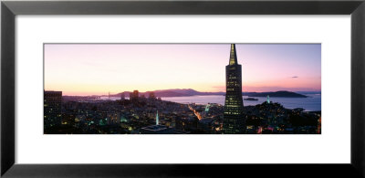 Night Skyline And Transamerica Building And Golden Gate Bridge, San Francisco, California, Usa by Panoramic Images Pricing Limited Edition Print image