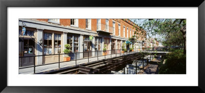 Railing In Front Of Stores, Savannah Cotton Exchange, Savannah, Georgia, Usa by Panoramic Images Pricing Limited Edition Print image