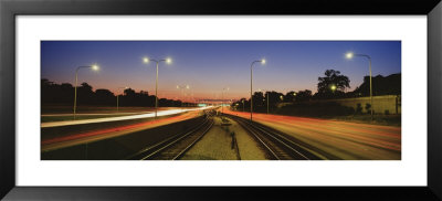 Traffic Moving In The City, Mass Transit Tracks, Kennedy Expressway, Chicago, Illinois, Usa by Panoramic Images Pricing Limited Edition Print image