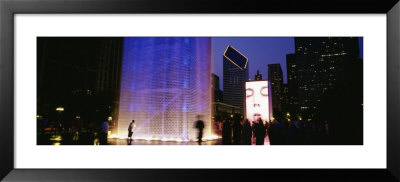 Spectators Watching The Visual Screen, The Crown Fountain, Millennium Park, Chicago, Illinois, Usa by Panoramic Images Pricing Limited Edition Print image