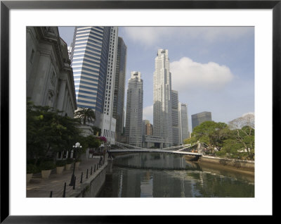 Cavenagh Bridge And The Singapore River Looking Towards The Financial District, Singapore by Amanda Hall Pricing Limited Edition Print image