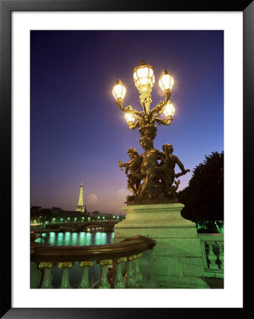 Eiffel Tower Illuminated At Dusk From Alexandre Iii Bridge, Paris, France by Gavin Hellier Pricing Limited Edition Print image
