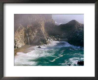 Fog At Mcway Falls, Julia Pfeiffer Burns State Park, Big Sur, California by Eddie Brady Pricing Limited Edition Print image