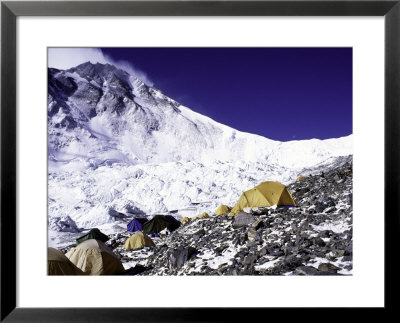 Advanced Base Camp With The Summit Of Mt. Everest On Everest North Side, Tibet by Michael Brown Pricing Limited Edition Print image