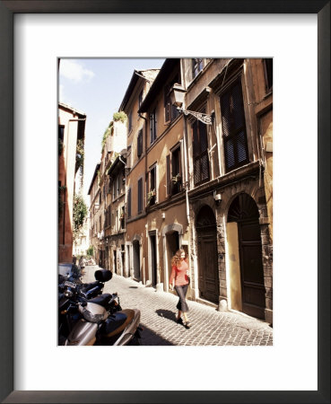 Narrow Street In Trastevere District, Rome, Lazio, Italy by Ken Gillham Pricing Limited Edition Print image