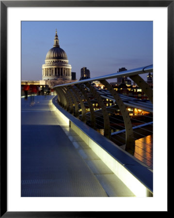 Millennium Bridge And St. Pauls Cathedral, London, England, Uk by Charles Bowman Pricing Limited Edition Print image