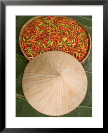 Thai Chile Peppers And Traditional Hat, Isan Region, Thailand by Gavriel Jecan Pricing Limited Edition Print image