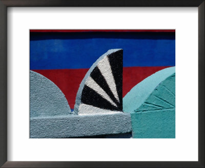Detail Of Stucco Ornament On A Painted Tomb In Sacapulae Cemetery, Quiche, Guatemala by Jeffrey Becom Pricing Limited Edition Print image