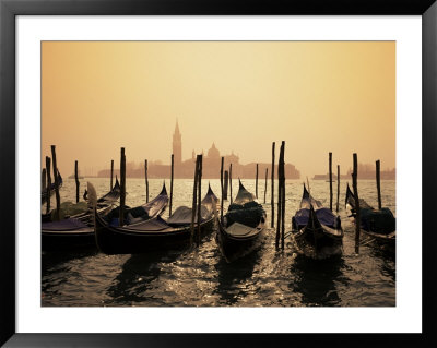 Gondolas And The Church Of San Giorgio Maggiore, Venice, Veneto, Italy by Roy Rainford Pricing Limited Edition Print image