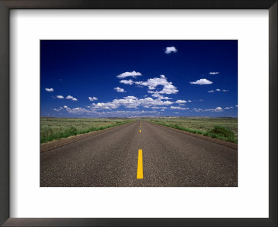 Road Leading To Horizon Beneath Blue Sky, Usa by Dennis Johnson Pricing Limited Edition Print image