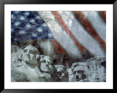 American Flag And Mount Rushmore, Sd by Josh Mitchell Pricing Limited Edition Print image