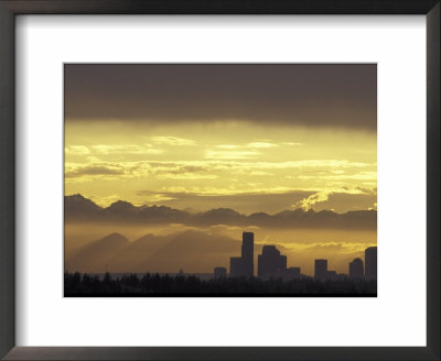 Seattle Skyline And Olympic Mountains, Washington, Usa by John & Lisa Merrill Pricing Limited Edition Print image