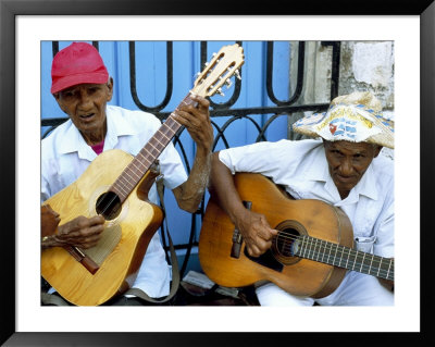 Musicians Playing Guitars, Havana Viejo, Havana, Cuba, West Indies, Central America by Lee Frost Pricing Limited Edition Print image