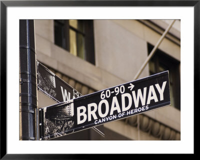 Broadway Street Sign Manhattan, New York City, New York, Usa by Amanda Hall Pricing Limited Edition Print image