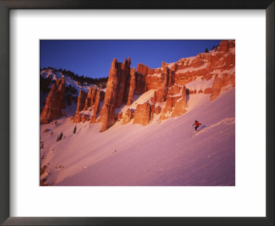 Skier Enjoys Alpenglow, Cedar Breaks National Monument, Utah, Usa by Howie Garber Pricing Limited Edition Print image