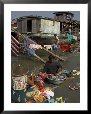 Women Washing Their Laundry On Bank Of The Ayeryarwady River, Mandalay by Eitan Simanor Pricing Limited Edition Print image