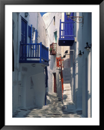 Cobblestone Alley, Santorini, Greece by Keren Su Pricing Limited Edition Print image