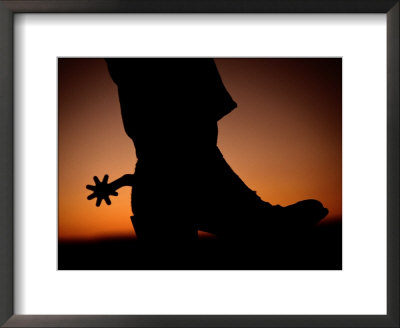 A Silhouette Of A Boot And Spur by Todd Gipstein Pricing Limited Edition Print image