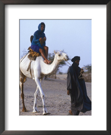 Tuareg Tribesman With Wife On Camel, Mali, West Africa by Bob Burch Pricing Limited Edition Print image