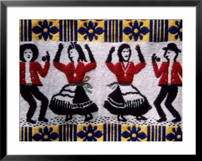 Dancer Details On Traditional Woven Tablecloth, Algarve, Portugal by John & Lisa Merrill Pricing Limited Edition Print image