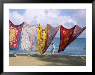 Batiks On Line On The Beach, Turtle Beach, Tobago, West Indies, Caribbean, Central America by Michael Newton Pricing Limited Edition Print image
