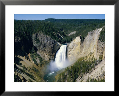 Lower Falls Of Yellowstone River, 94M High At Head Of Canyon, Yellowstone National Park, Wyoming by Tony Waltham Pricing Limited Edition Print image