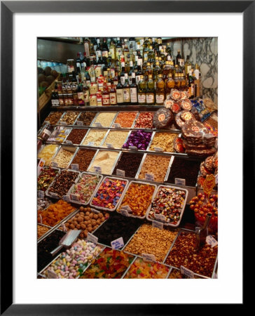 Display Of Sweets Stall In Mercat De La Boqueria In La Rambla District, Barcelona, Spain by Stephen Saks Pricing Limited Edition Print image